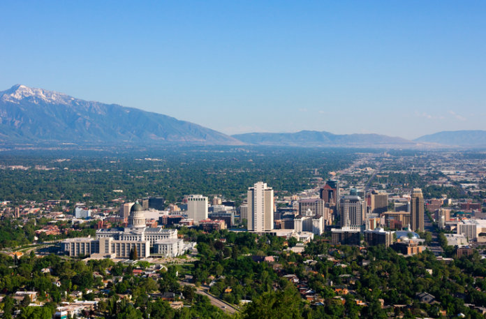 Aerial view of Salt Lake City