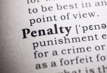 Dictionary definition of the word penalty.